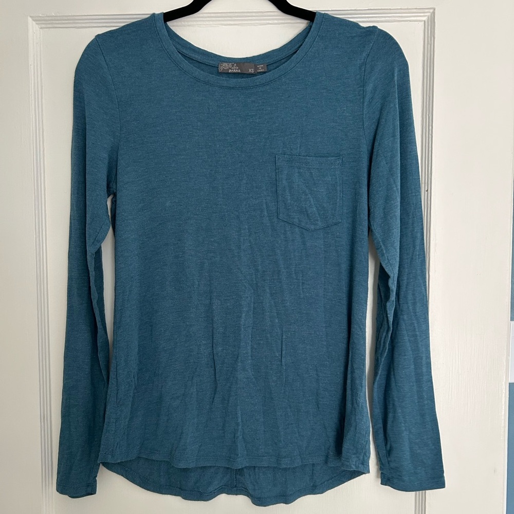 Prana Blue Crew Neck Shirt